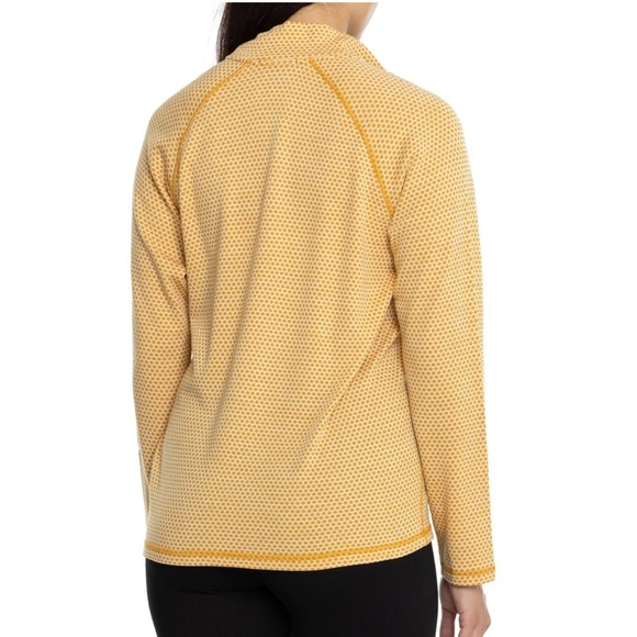Smartwool Classic Thermal Zip Neck Base Layer Top In Honey Gold Dot W2215 Sz M - Picture 2 of 10